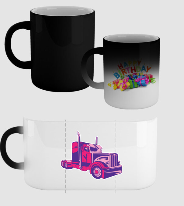 Camion roz model negru pe tricou
