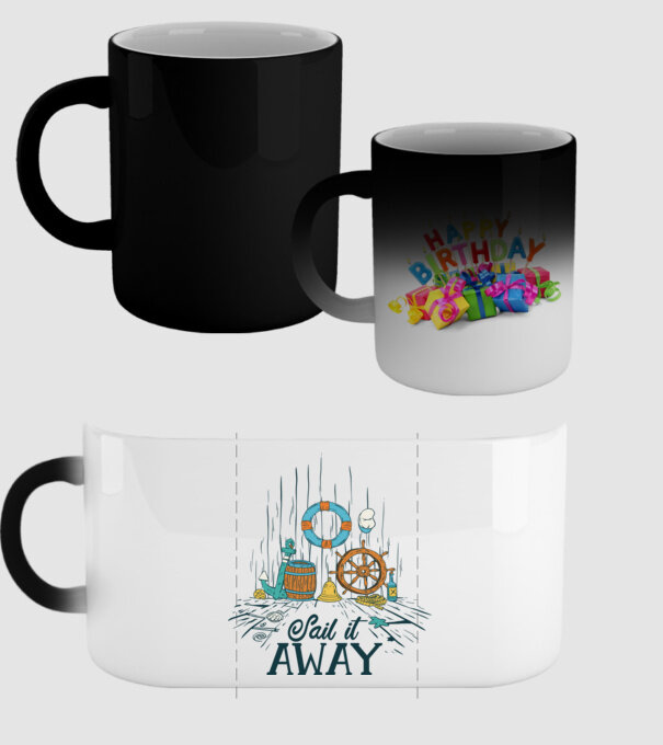Sail it away model negru pe tricou