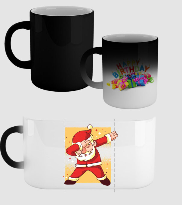 Santa DAB Moș Crăciun model negru pe tricou
