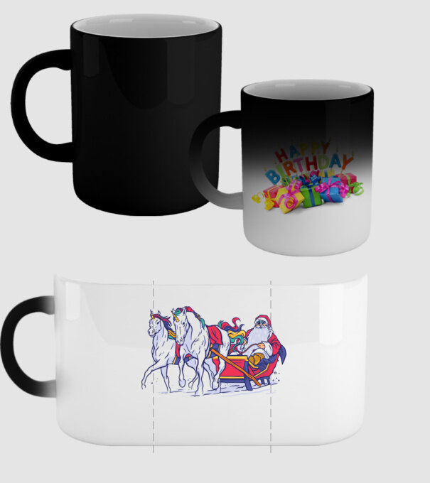 Santa Unicorn Moș Crăciun model negru pe tricou