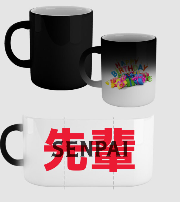 Senpai model negru pe tricou