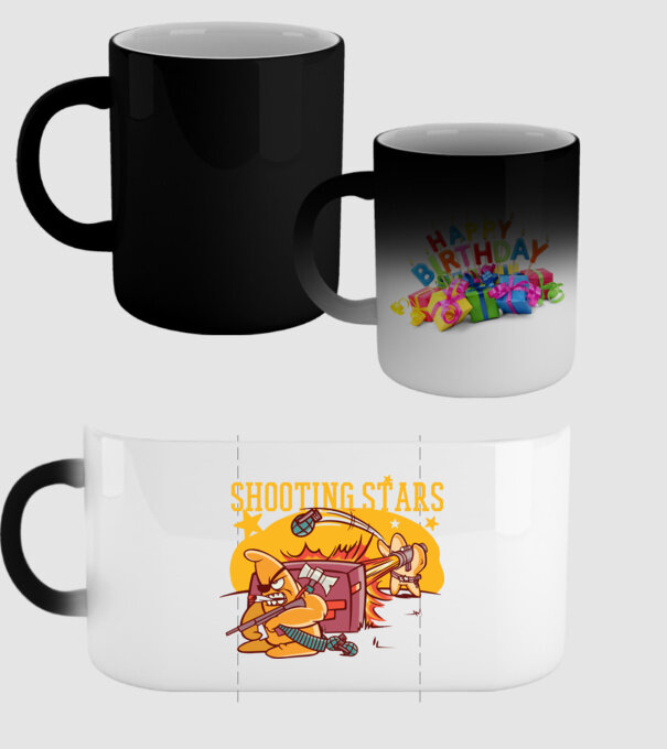 Shooting Stars model negru pe tricou