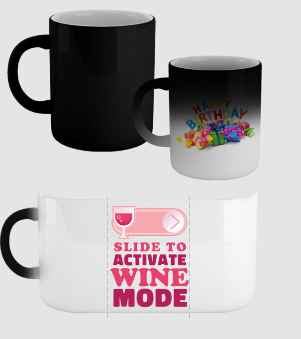 Slide To Activate Wine Mode model negru pe tricou