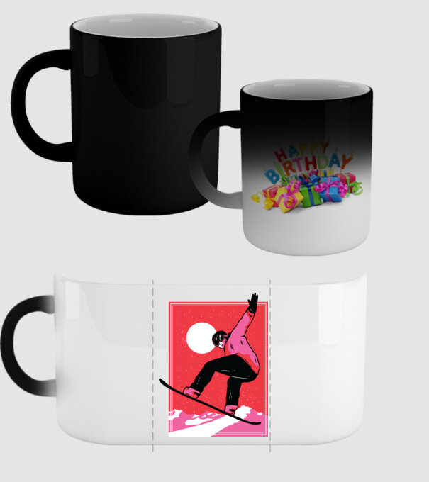 Snowboard poster model negru pe tricou