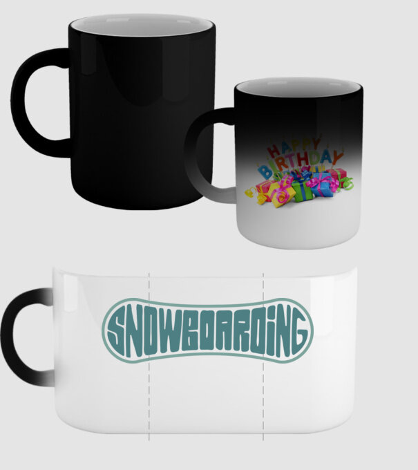 Snowboarding model negru pe tricou