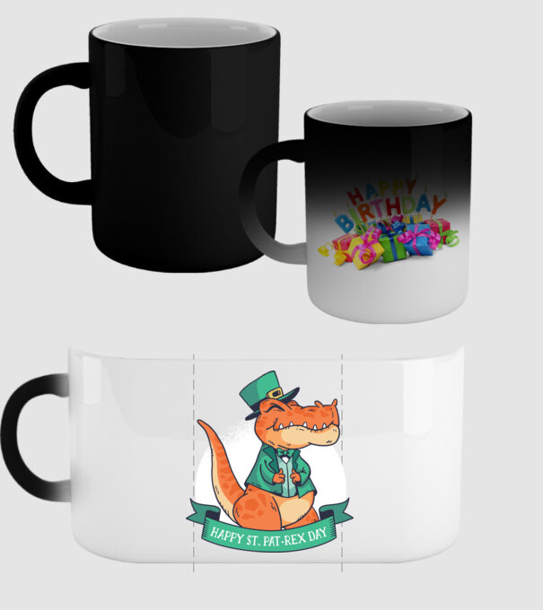 Dinozaur Sfântul Patrick model negru pe tricou