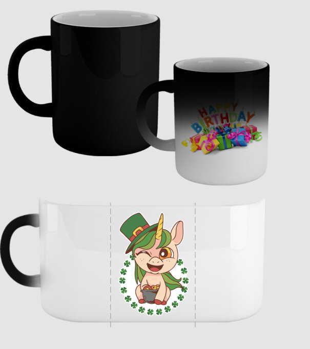 St Patrick Unicorn model negru pe tricou