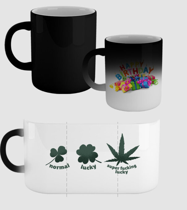 Super F*cking Lucky Cannabis model negru pe tricou