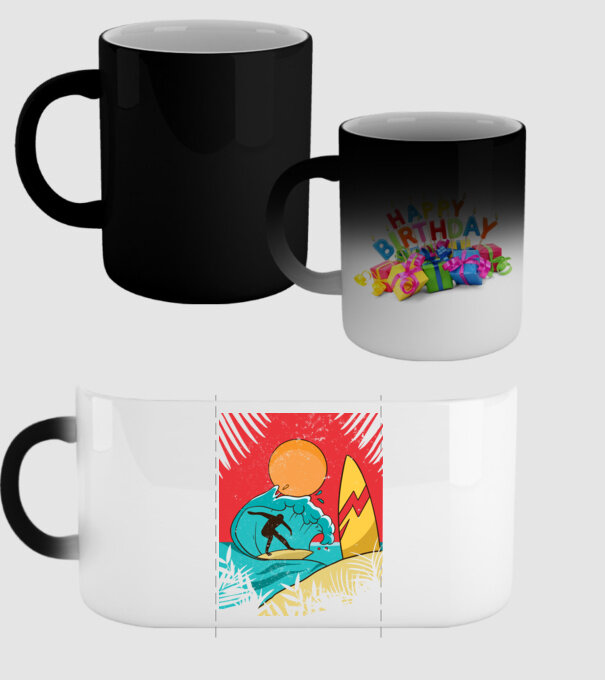 Afiș Surf model negru pe tricou