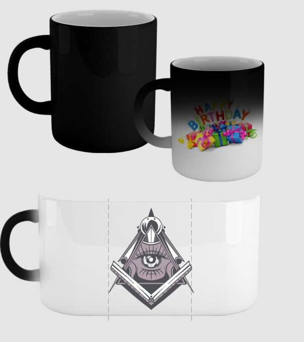 Masoni Illuminati model negru pe tricou