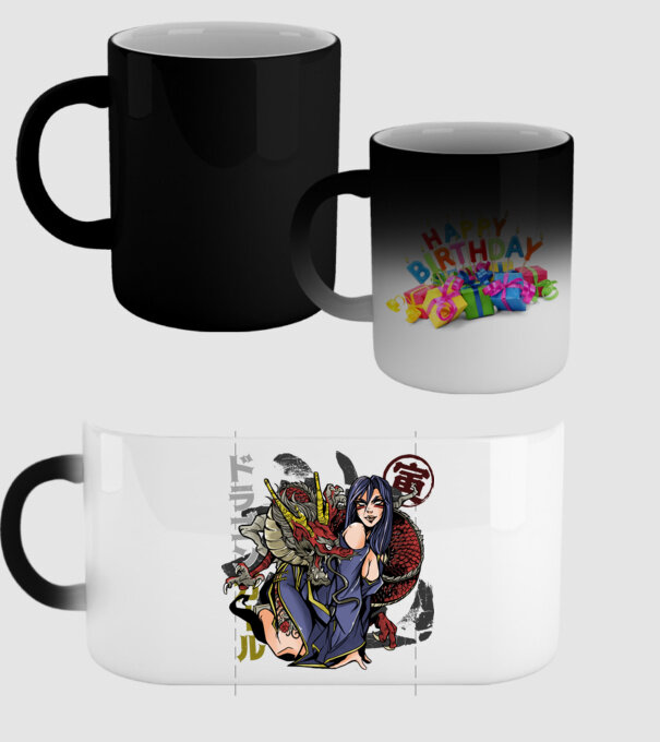 Dragon sexy Anime model negru pe tricou
