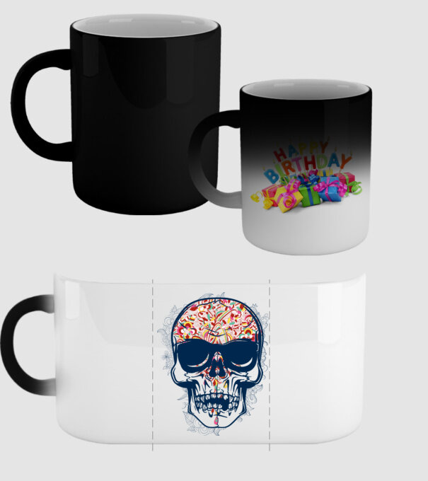 Craniu colorat model negru pe tricou