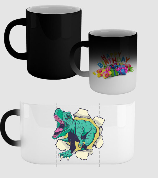T-rex 3D model negru pe tricou
