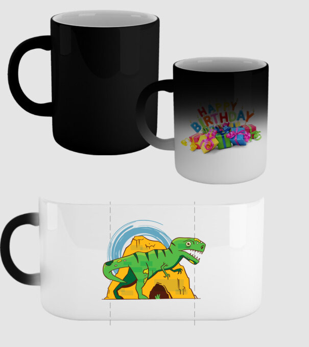 Dinozaur T-rex model negru pe tricou
