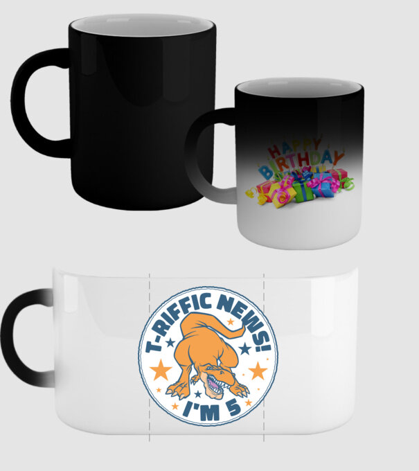 'T-rex Terrific news i''m 5' model negru pe tricou