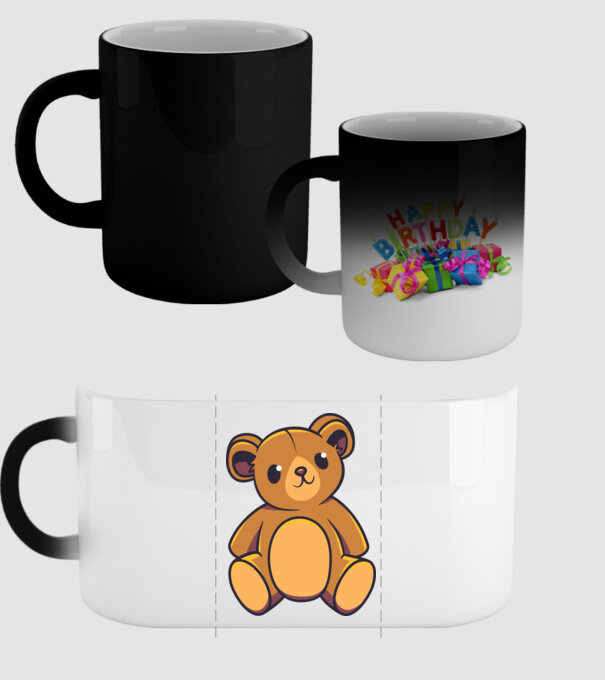 Ursuleț Teddy model negru pe tricou