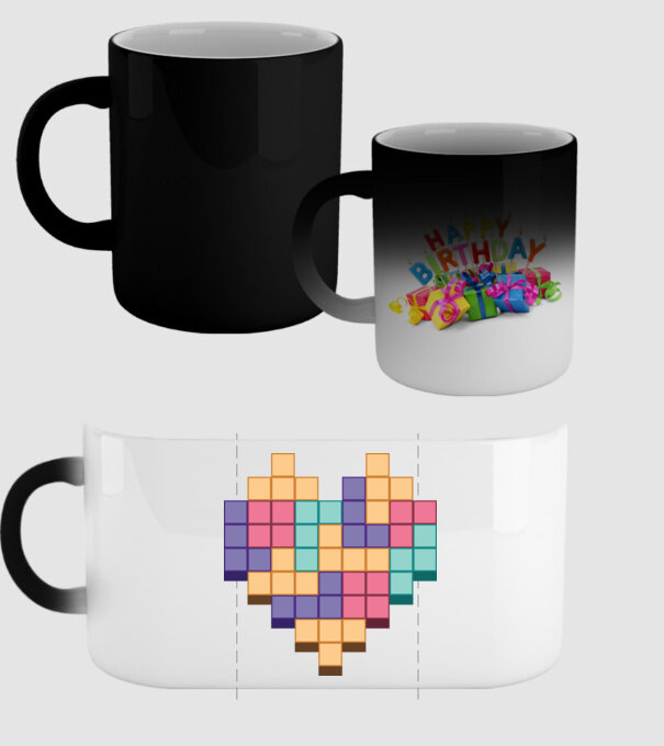 Inimă Tetris model negru pe tricou