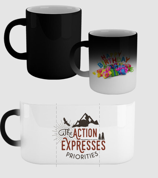The action expresses priorities model negru pe tricou