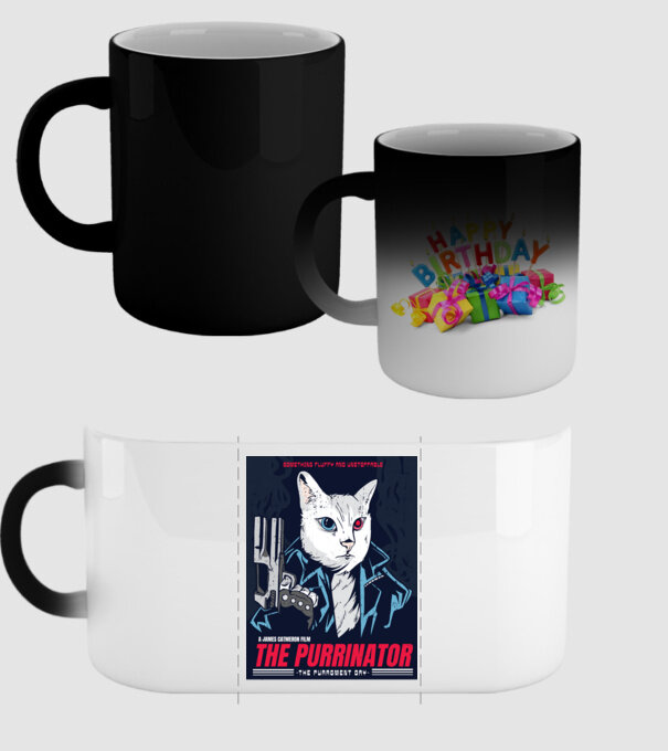 The Purrinator Pisică model negru pe tricou