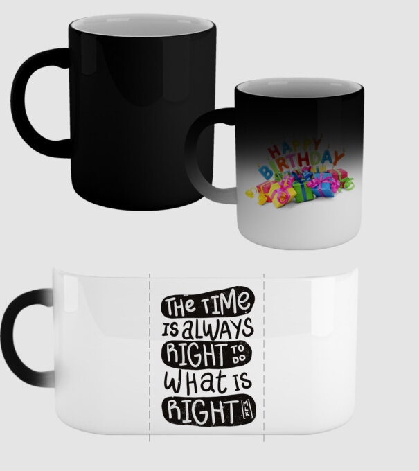 The time is always right model negru pe tricou