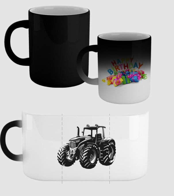 Tractor model negru pe tricou