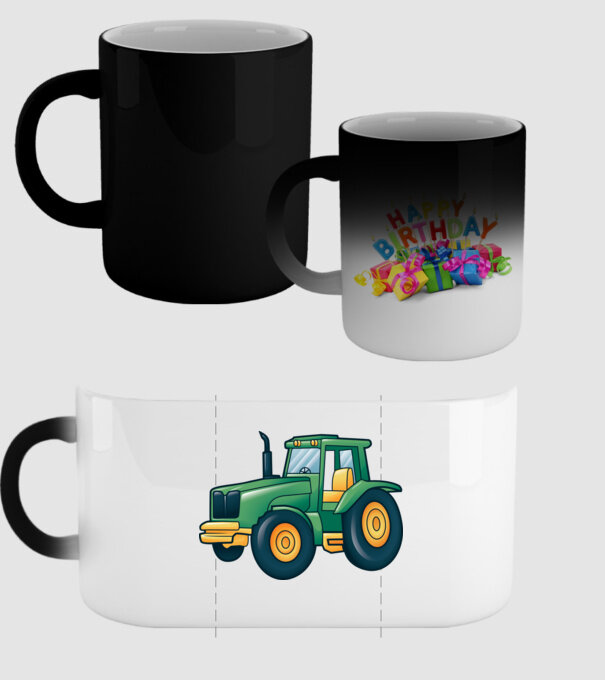 Desen Tractor model negru pe tricou