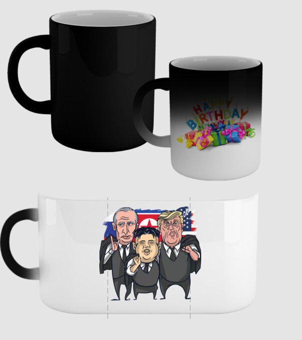 Trump, Putin, Kim - trei prieteni buni model negru pe tricou