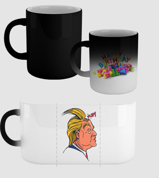 Trump Păr model negru pe tricou