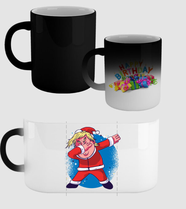 Trump Moș Crăciun dans DAB model negru pe tricou