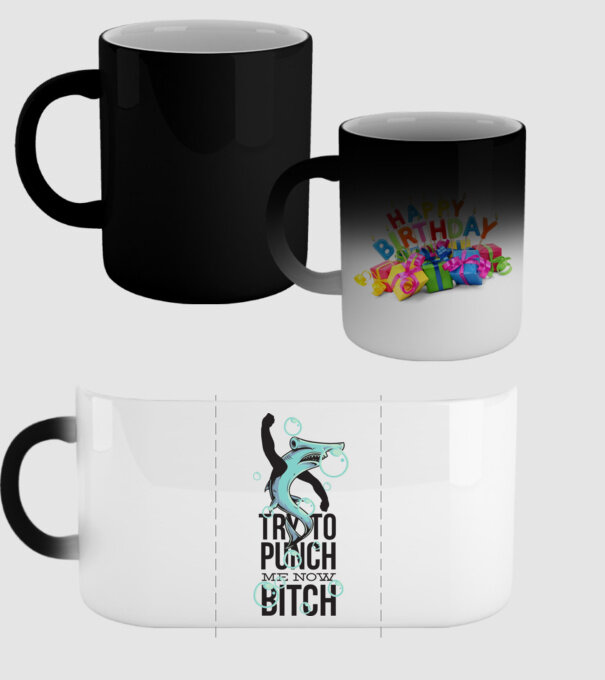 Try to punch me now bitch model negru pe tricou