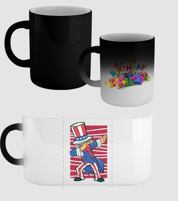 Uncle Sam DAB model negru pe tricou