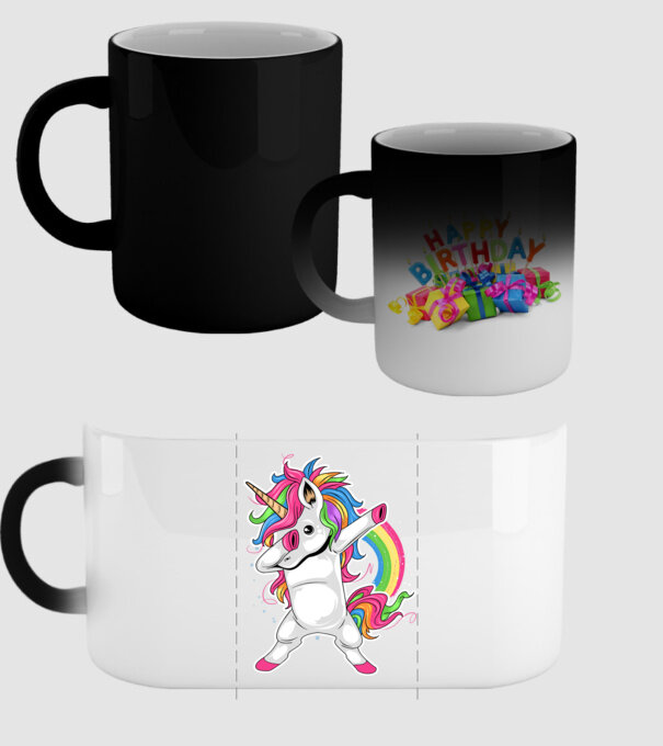 Unicorn Dab model negru pe tricou