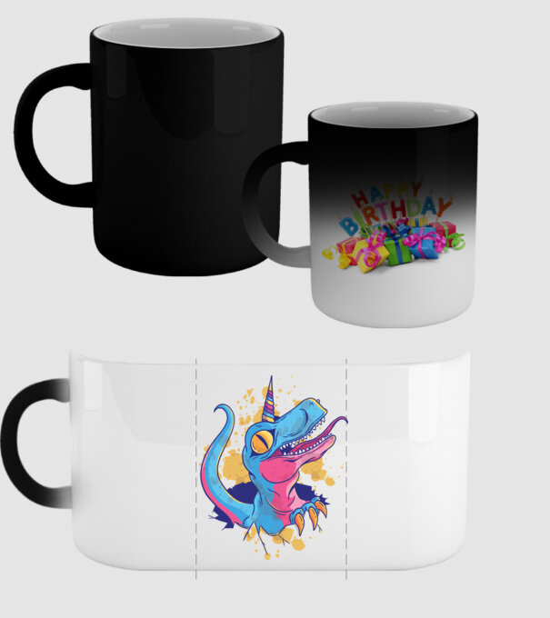 Unicornsaurus - Dinozaur Unicorn model negru pe tricou