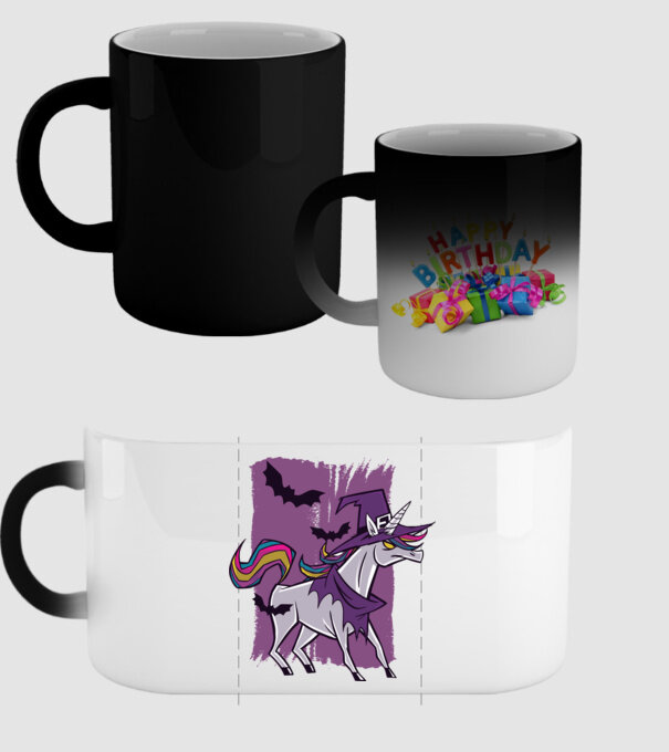 Unicorn vrăjitoare model negru pe tricou