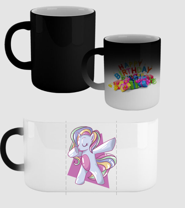 Unicorn DAB model negru pe tricou