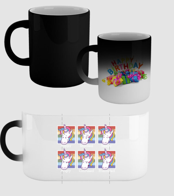 Capete de unicorn model negru pe tricou