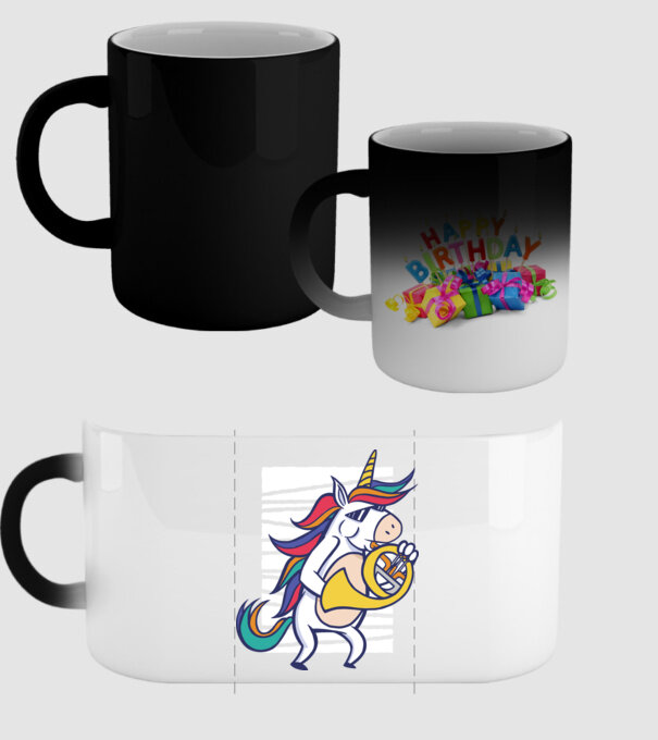 Unicorn Corn model negru pe tricou