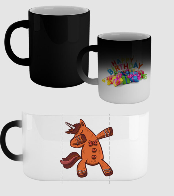Unicorn turtă dulce DAB model negru pe tricou