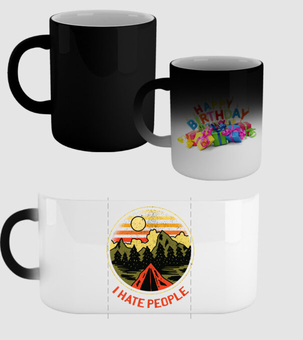 Urăsc oamenii tricou de camping model negru pe tricou