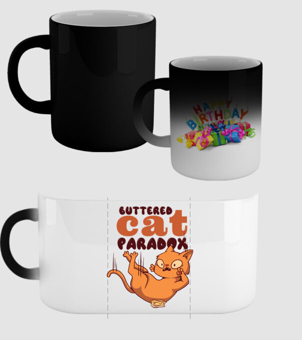 Paradox pisică cu unt model negru pe tricou