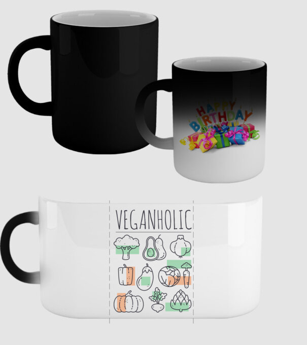 Veganholic model negru pe tricou