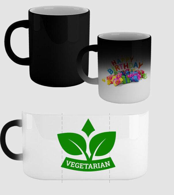 Vegetarian badge 1 model negru pe tricou