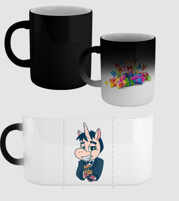 Mire unicorn model negru pe tricou