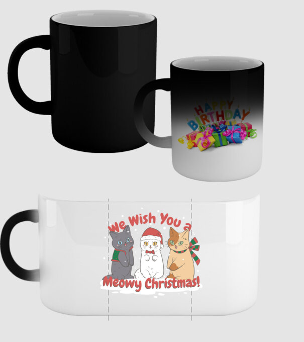 We wish You a Meowy Christmas model negru pe tricou