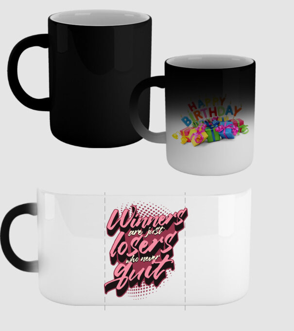 Winners are just losers who never quit model negru pe tricou