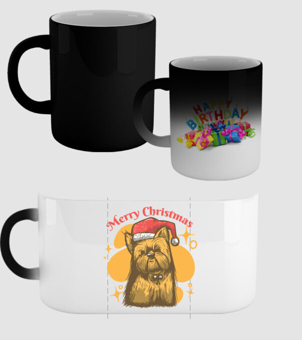 Crăciun Yorkie model negru pe tricou