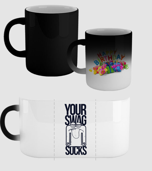 Your swag sucks model negru pe tricou