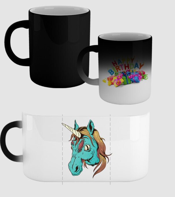Unicorn Zombie model negru pe tricou