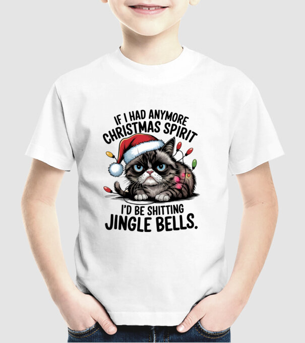 Christmas Spirit Grumpy Cat Alb model alb pe tricou