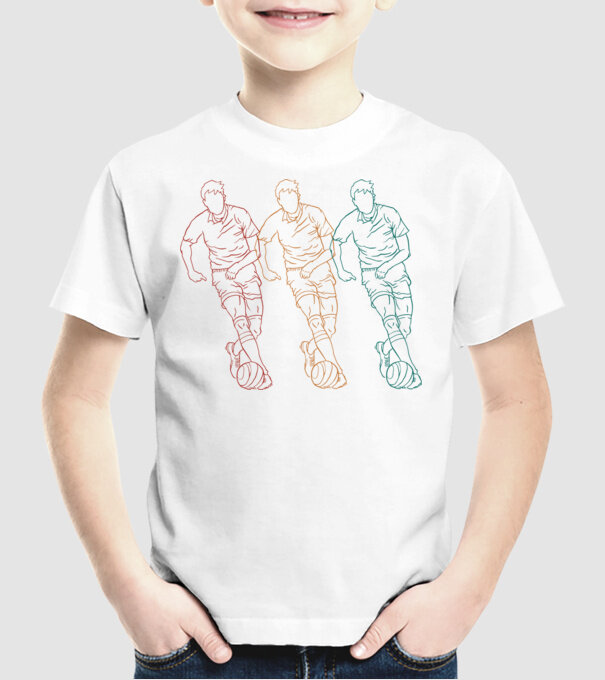 Fotbalist Retro model alb pe tricou